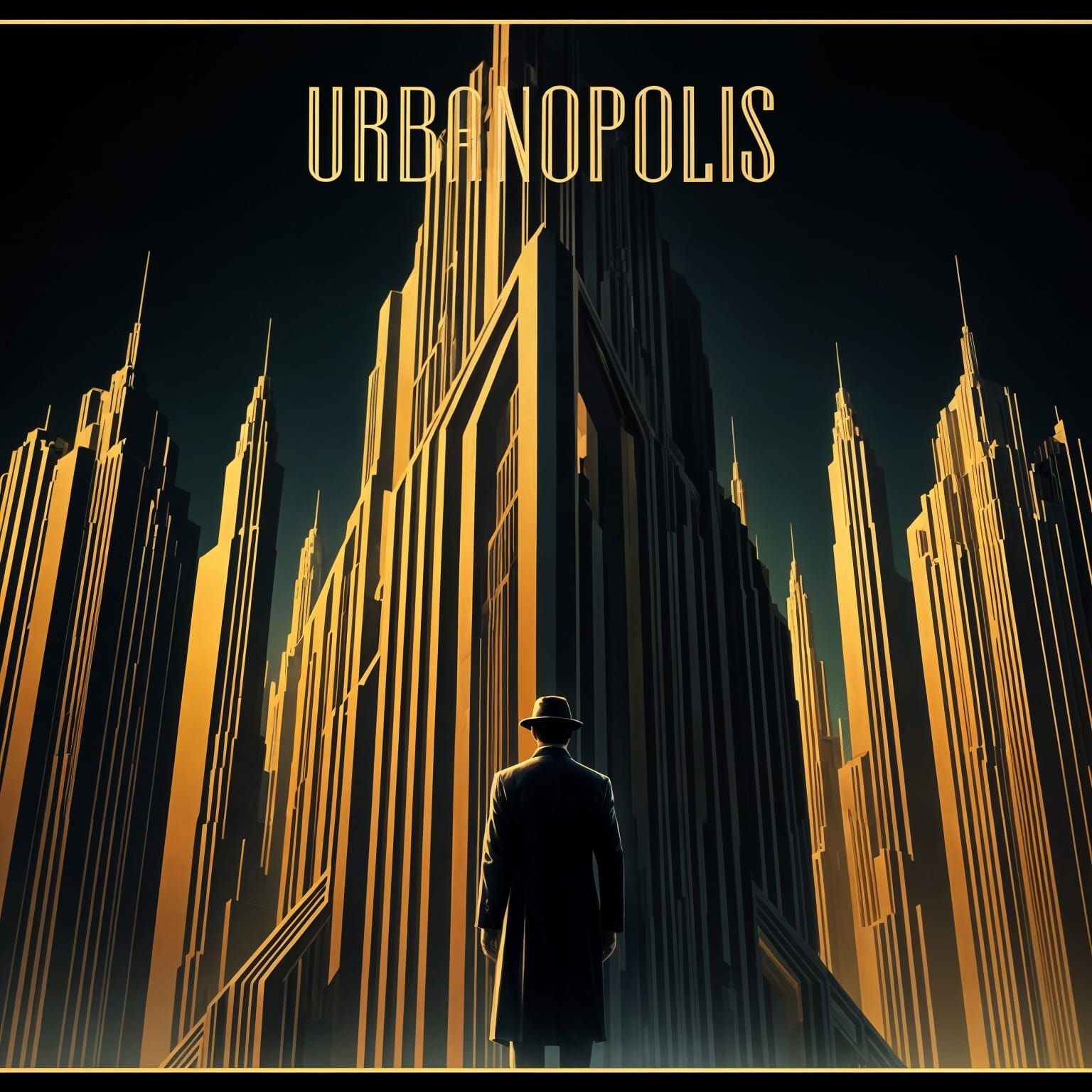 Urbanopolis: Art Deco Movie Poster of Futuristic City