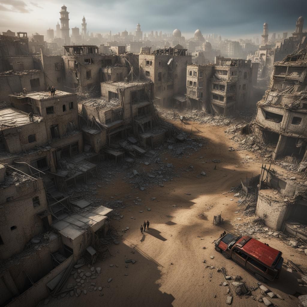 Detailed Matte Painting of Free Gaza Concept