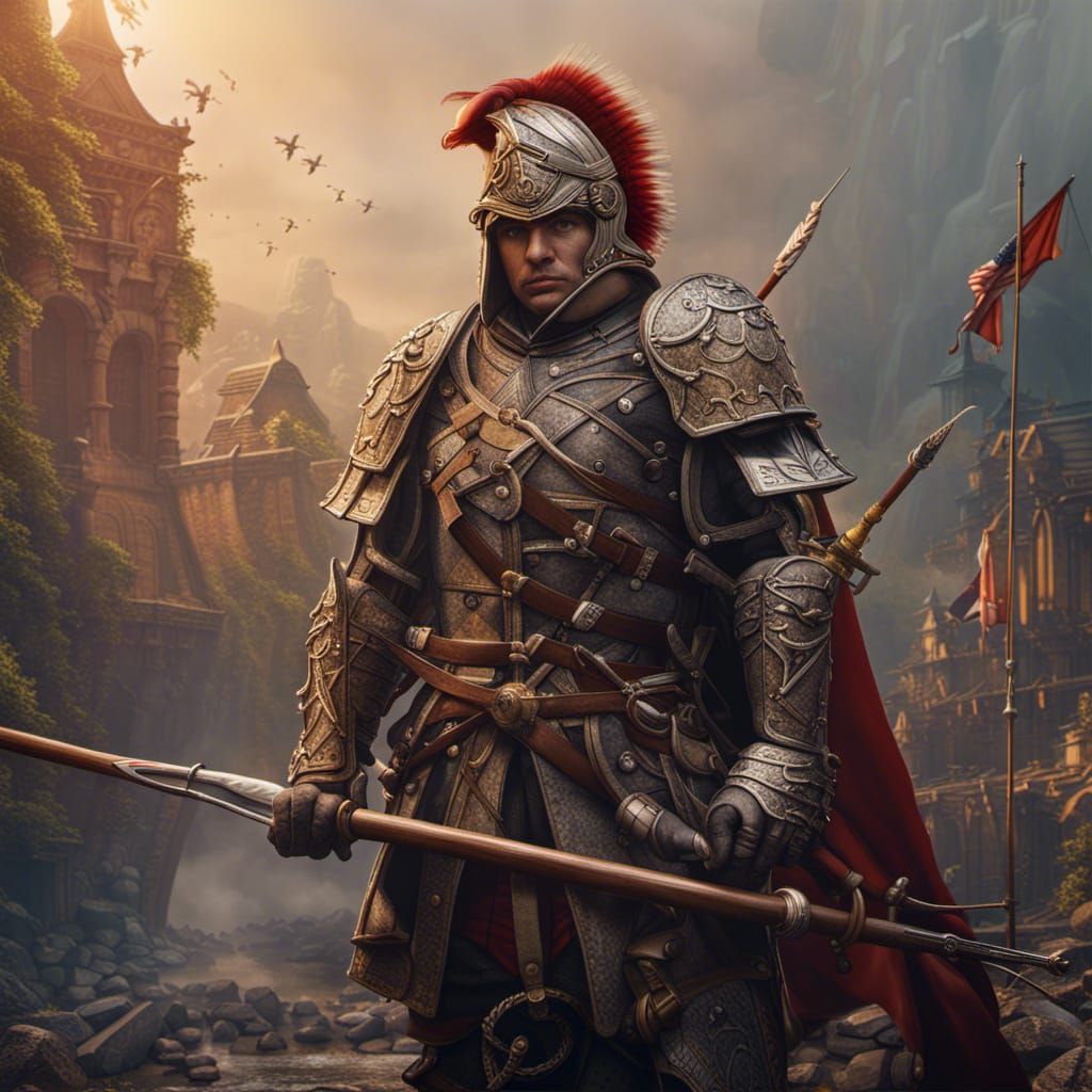 Detailed Artwork of an American Pikeman