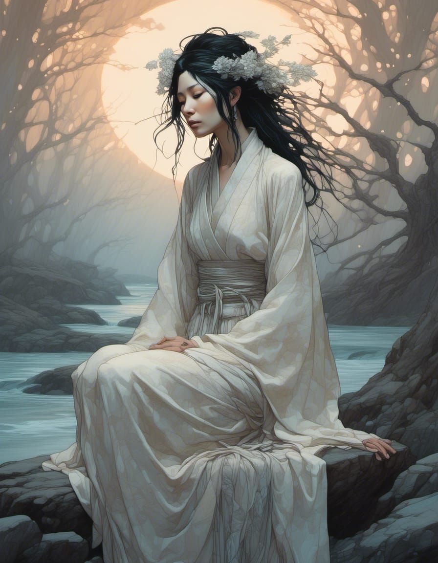 Melancholic River of Sorrow and Loss