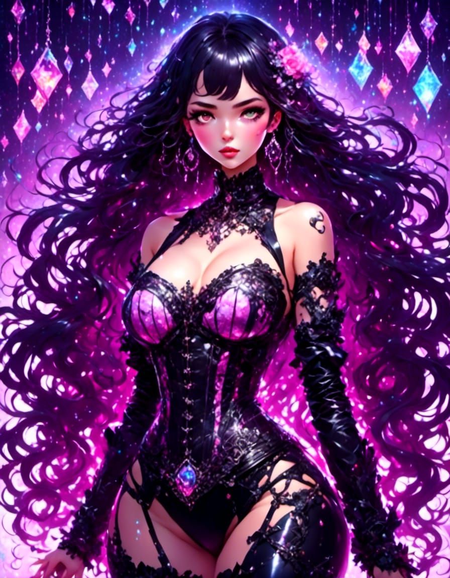 Hyperreal Girl in Corset, High Resolution