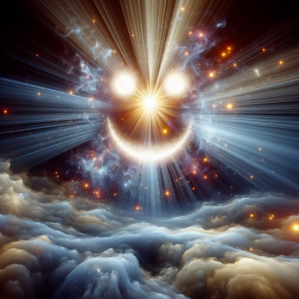 Celestial Radiance Transforms into a Luminous Smiling Face
