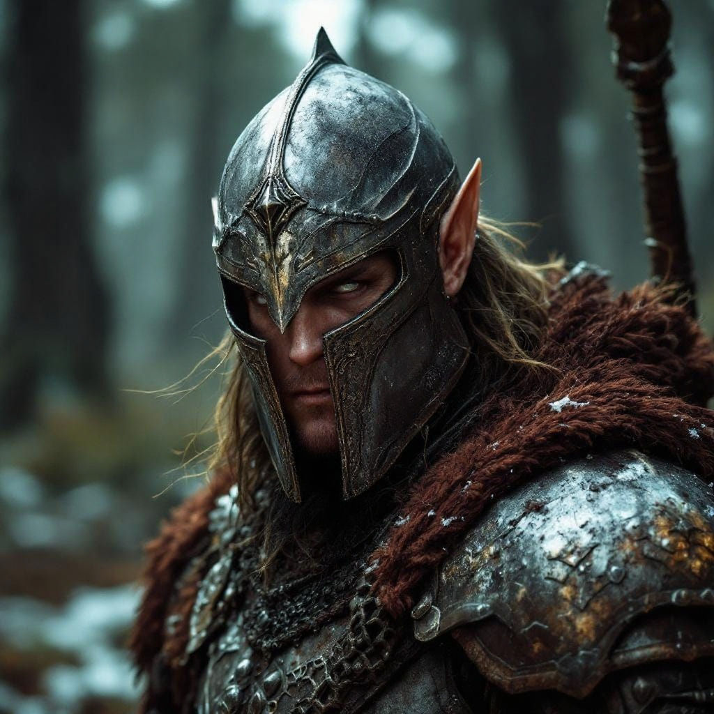 Elven Warrior in Grim Dark Future Armor
