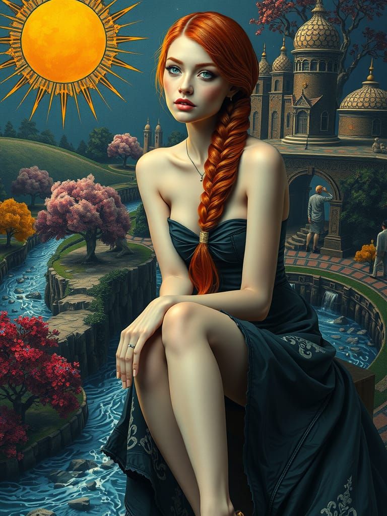 Enchanting River Scene in Hyperrealistic Style