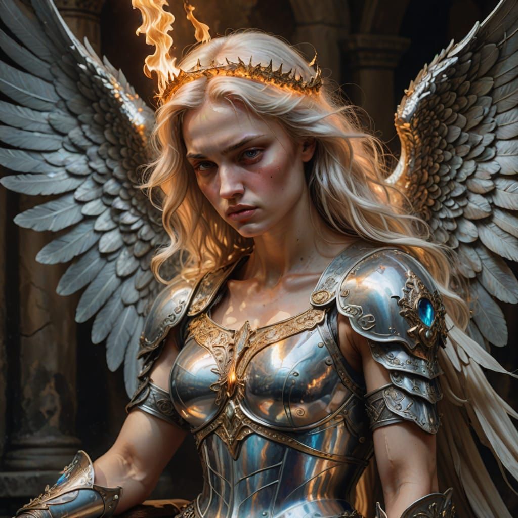 Majestic Angel Descends from the Heavens in 16th Century Fle...