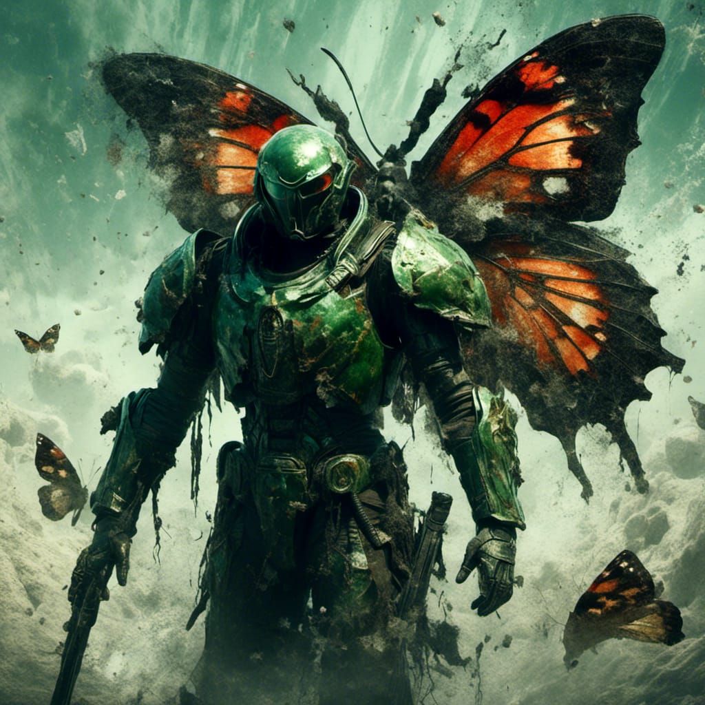 Anime Green Fly with Dark Spartan Armor