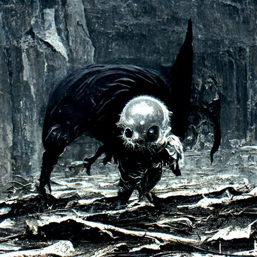 Horrifying Dark Creature in Gothic Style