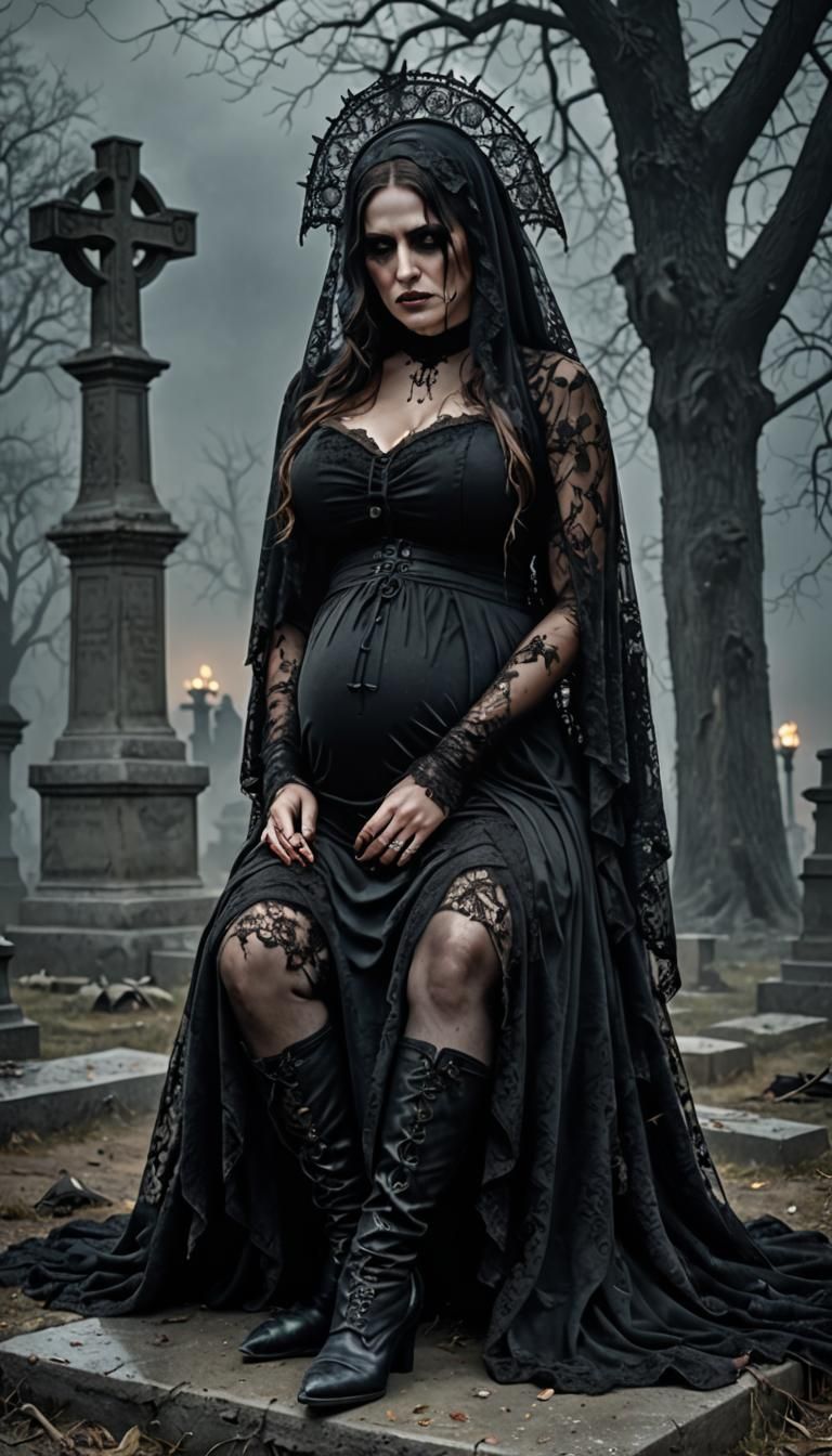 gothic pregnant girl