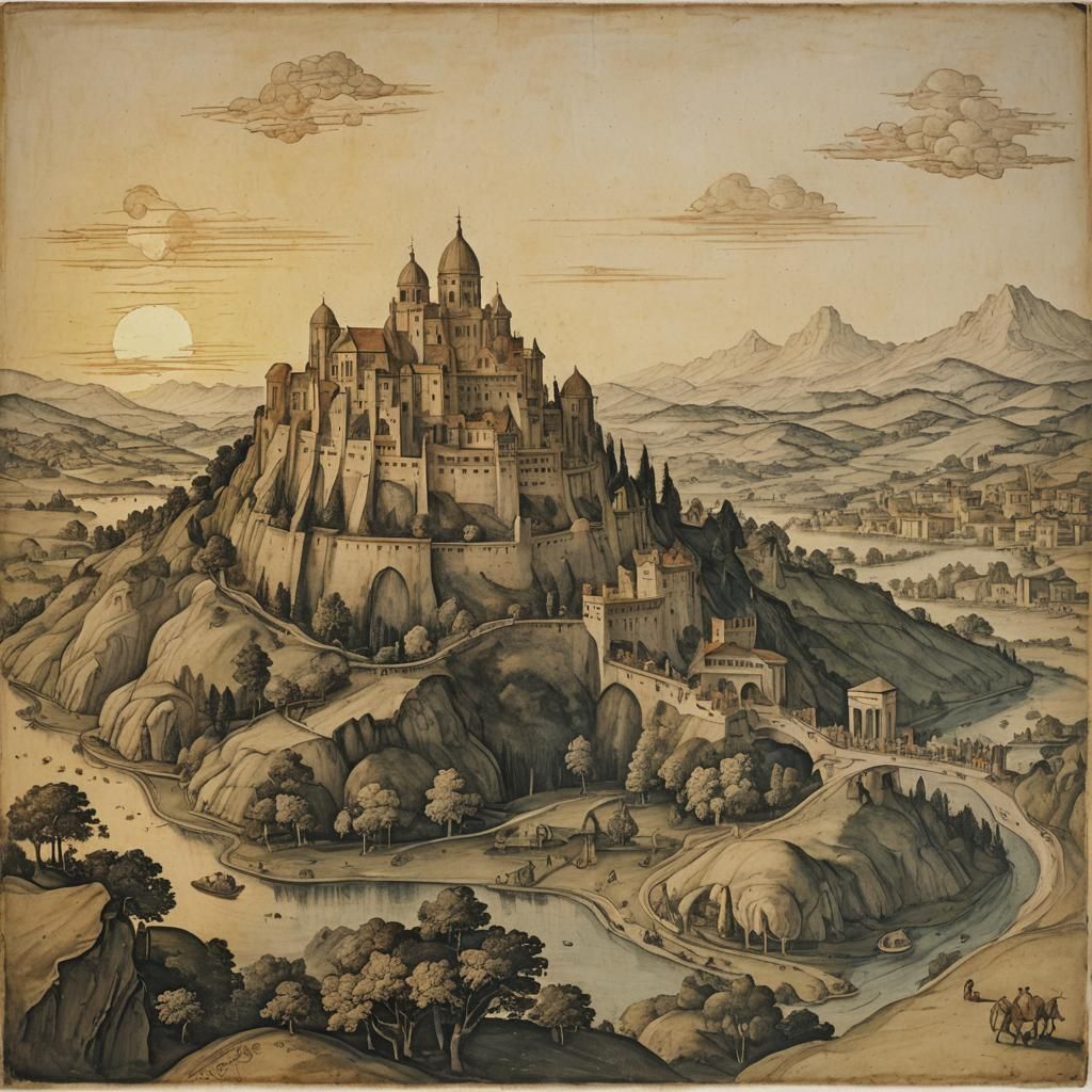 Tuscan Sunrise in Renaissance Style