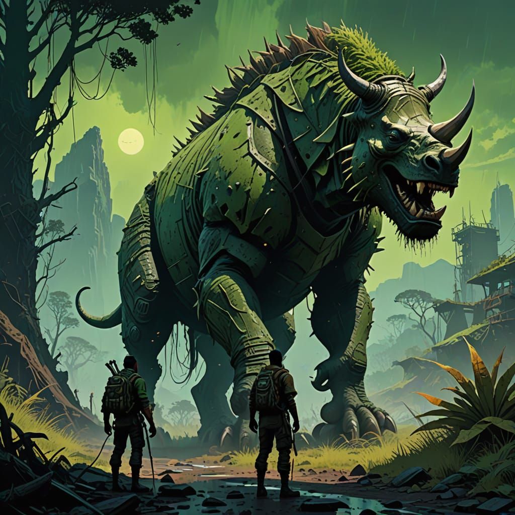 Cyberpunk Apocalypse in Muted Earth Tones