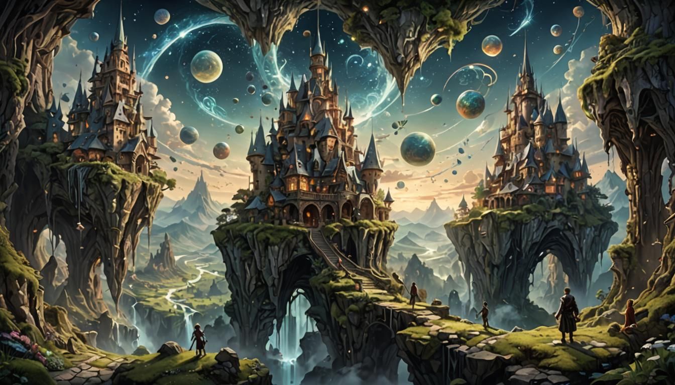 Surreal Fantasy Landscape in Distorted Reality