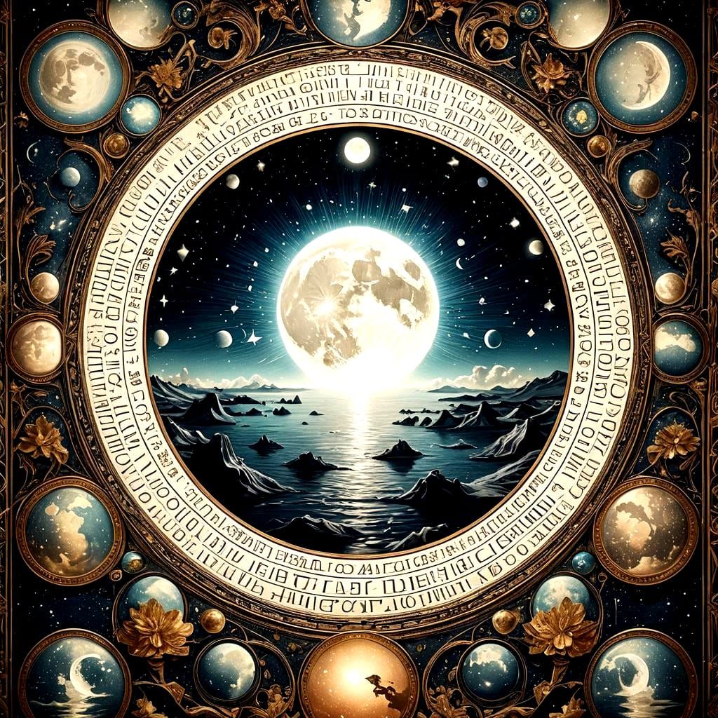 Mystical Moon and Stars over Dark Waters