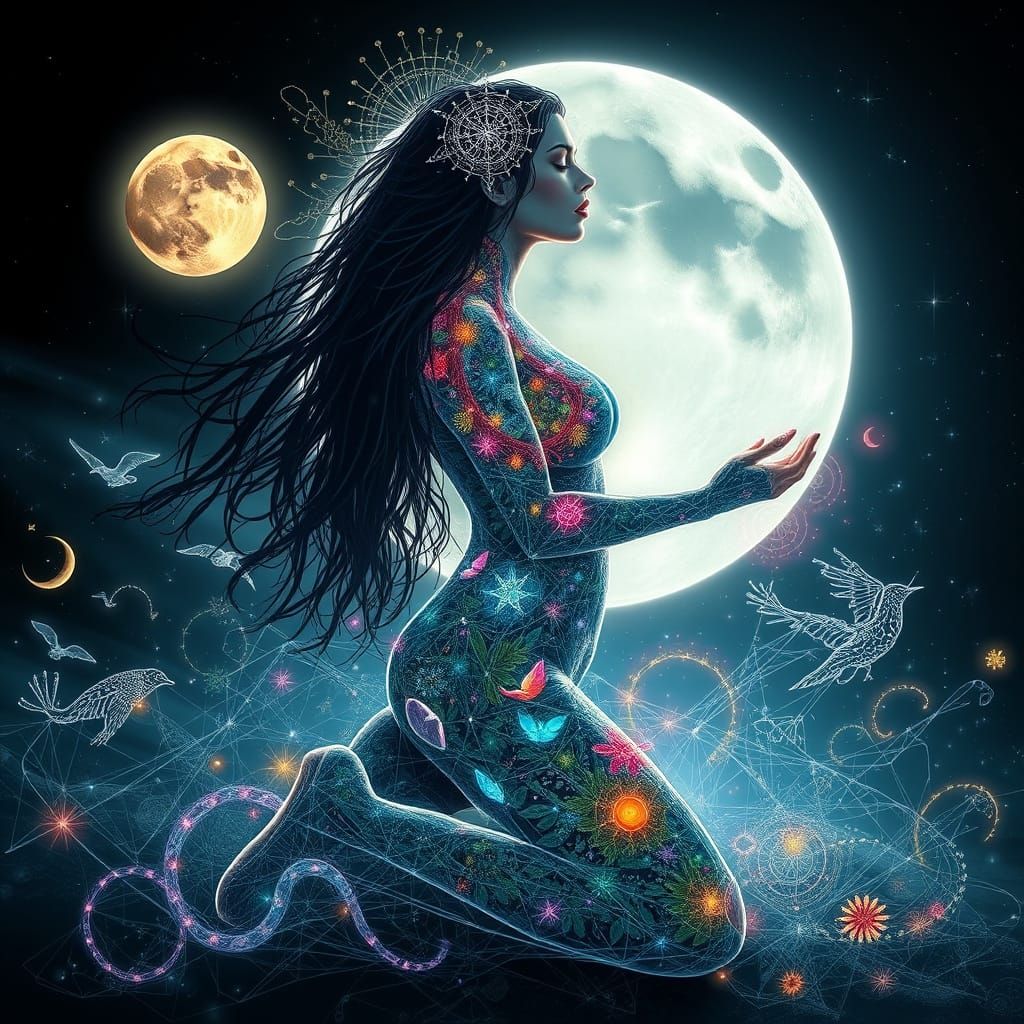 Ethereal Goddess of Seasons and Mythical Worlds