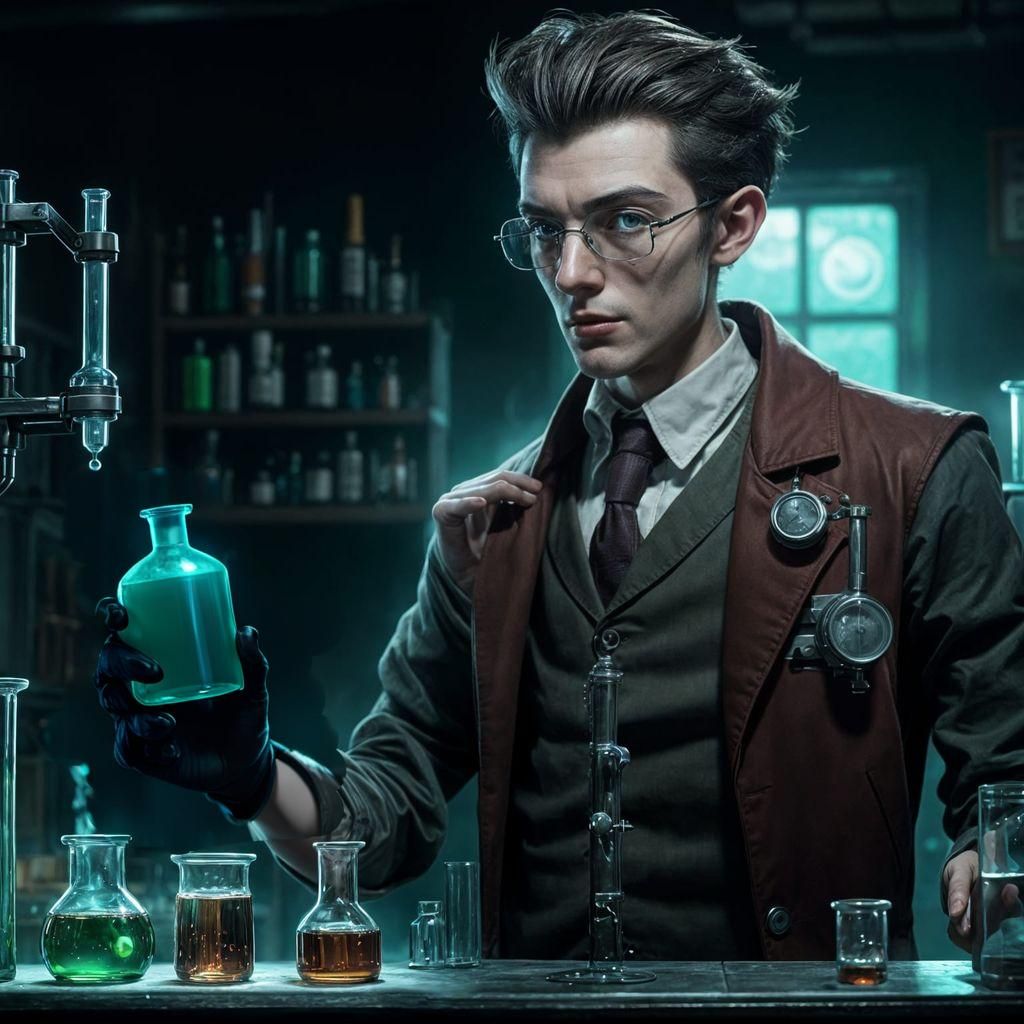 Chemist in Laboratory: Hyperrealistic Digital Art