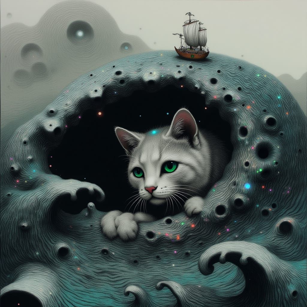 Ethereal Cat Unveils Hidden Oceanic World