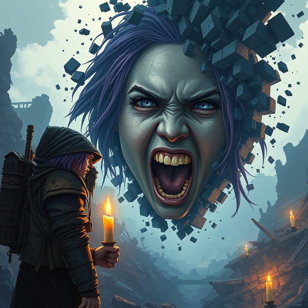 Post-Apocalyptic Monk Witnesses Digital Disintegration