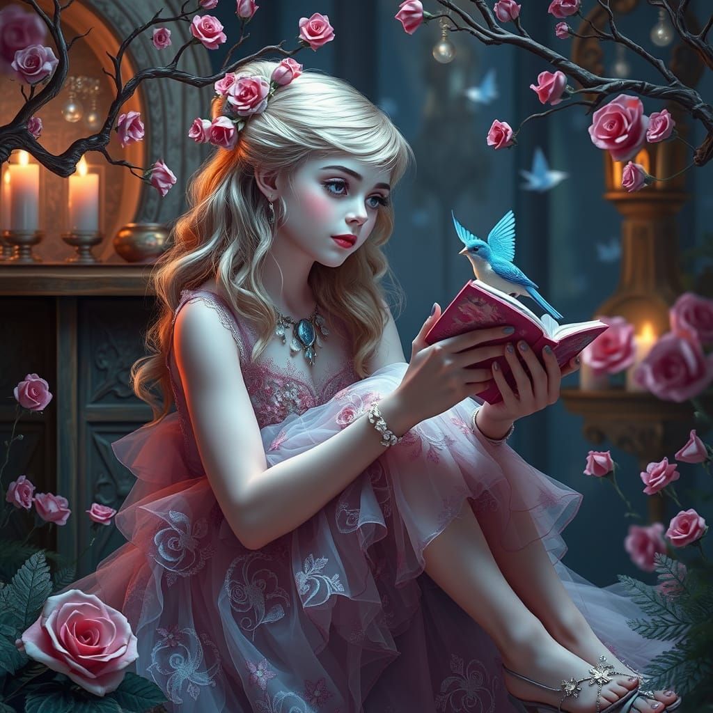 Elle Fanning as Aurora's Daughter in Gothic Fantasy