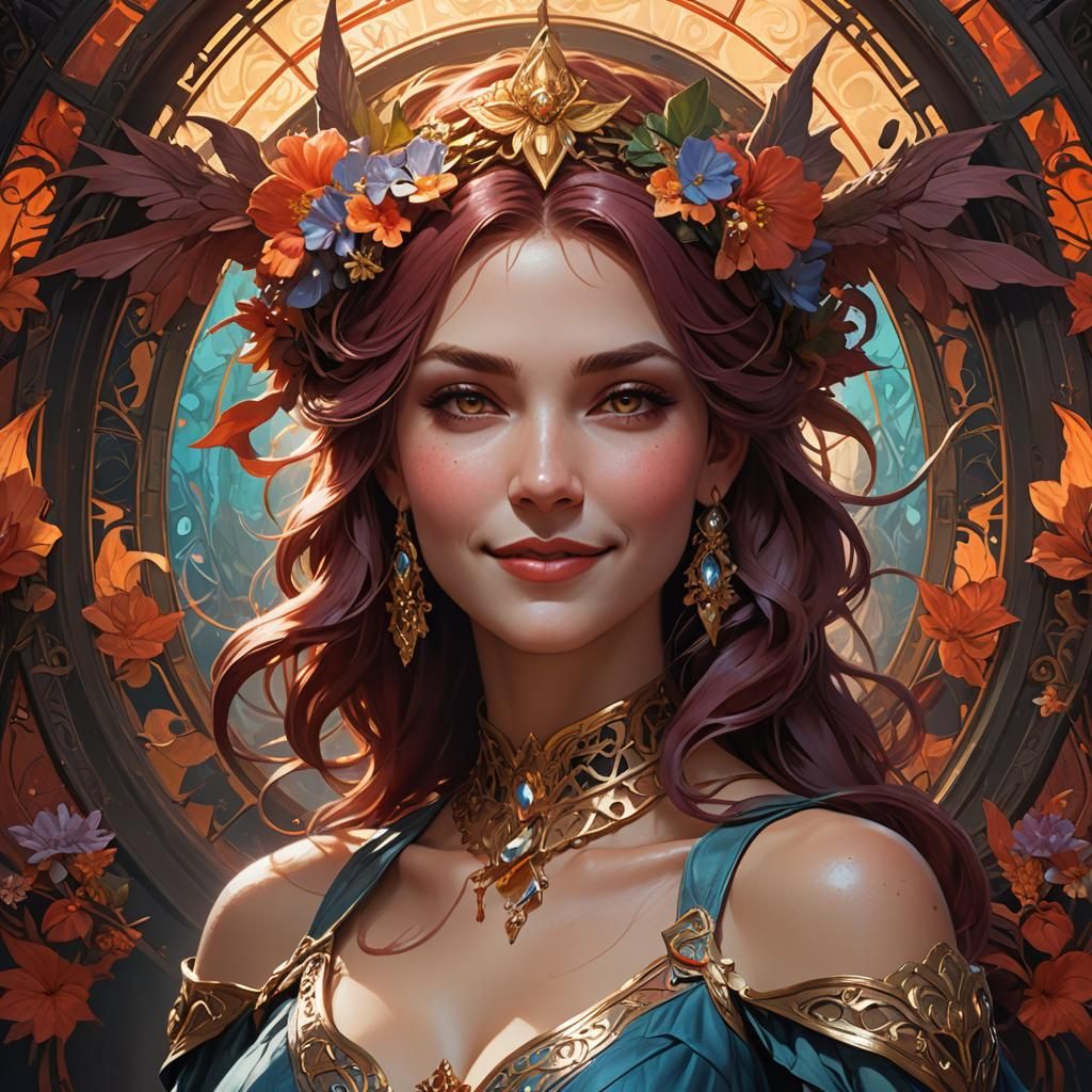 Goddess Lilith Portrait in Hyperdetailed Style