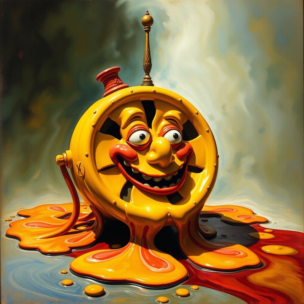 Surreal Melting Fan in Salvador Dalí Style