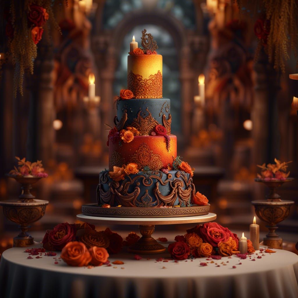 Fantasy Wedding Cake in Detailed Matte Painting