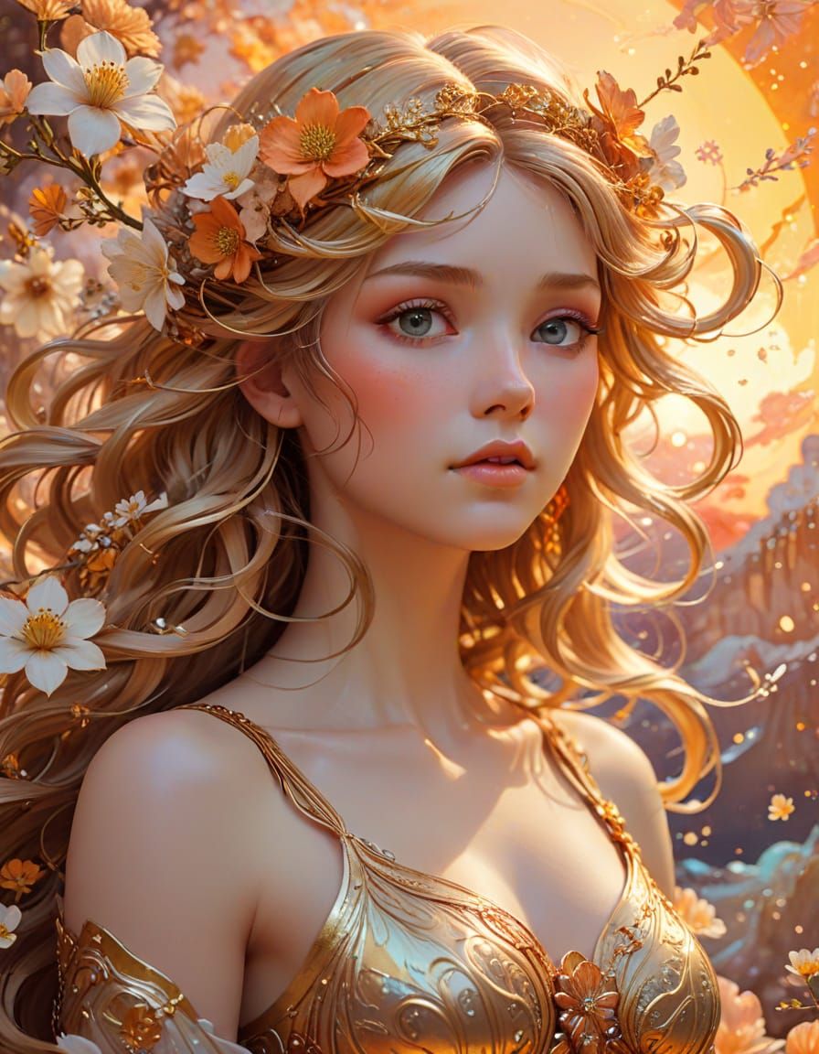 Anime Siren Emerges From Golden Dreamscape