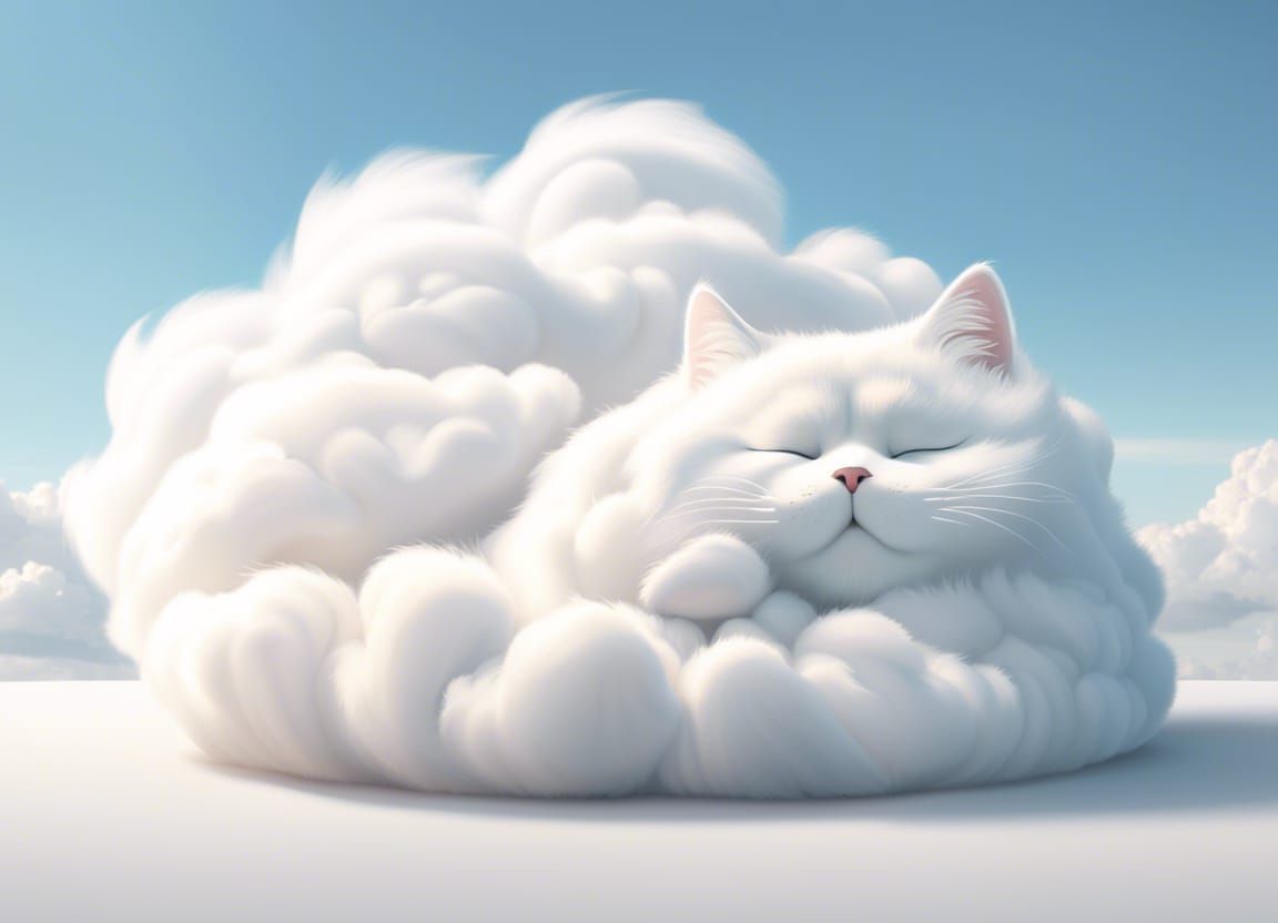 Cloud Cat: A Minimalist Fantasy Concept Art