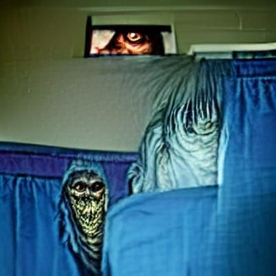 Eerie Monster Watching You Sleep in the Dark