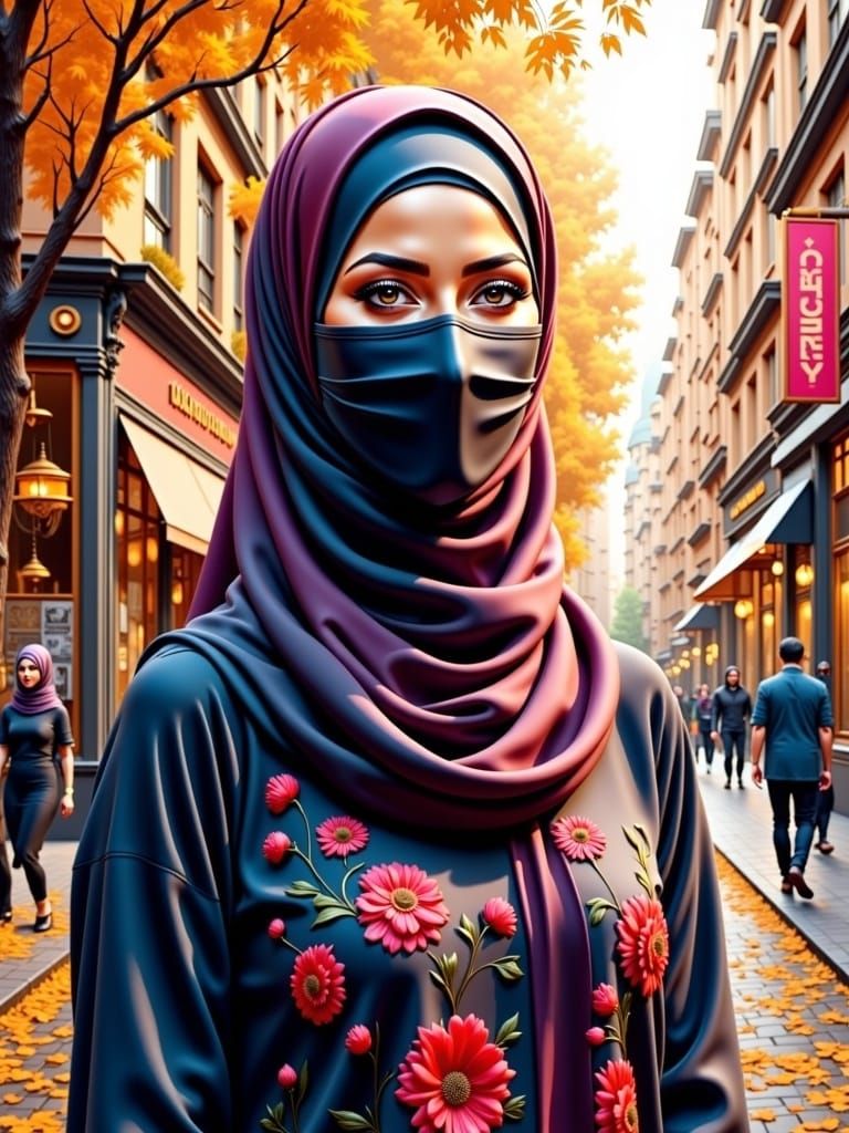 Surreal Autumn Hijabi Beauty in Cozy Sweater