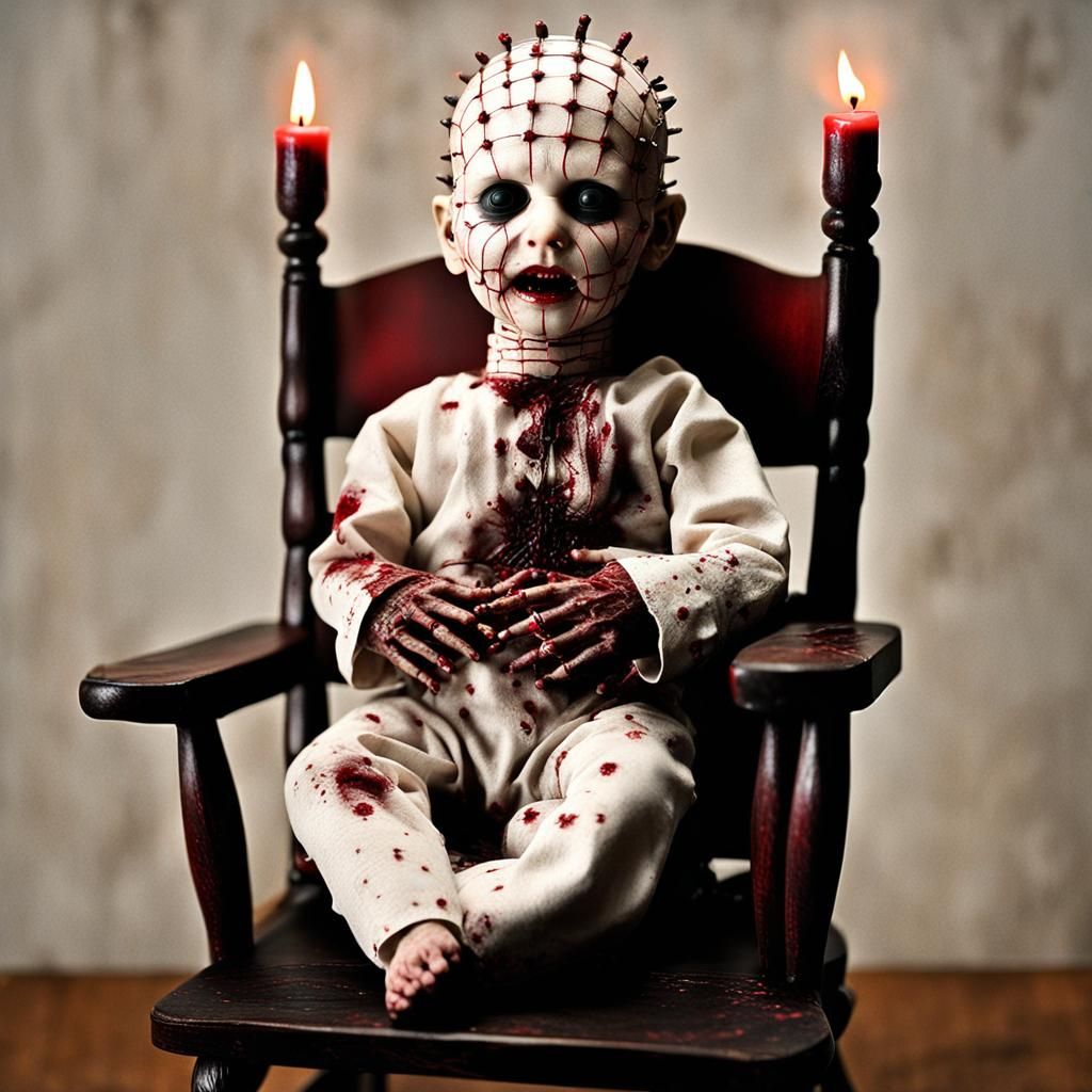 Cinematic Newborn Pinhead Baby with Female Pinhead