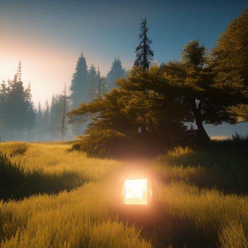 Glowing White Energy Cube in 3D