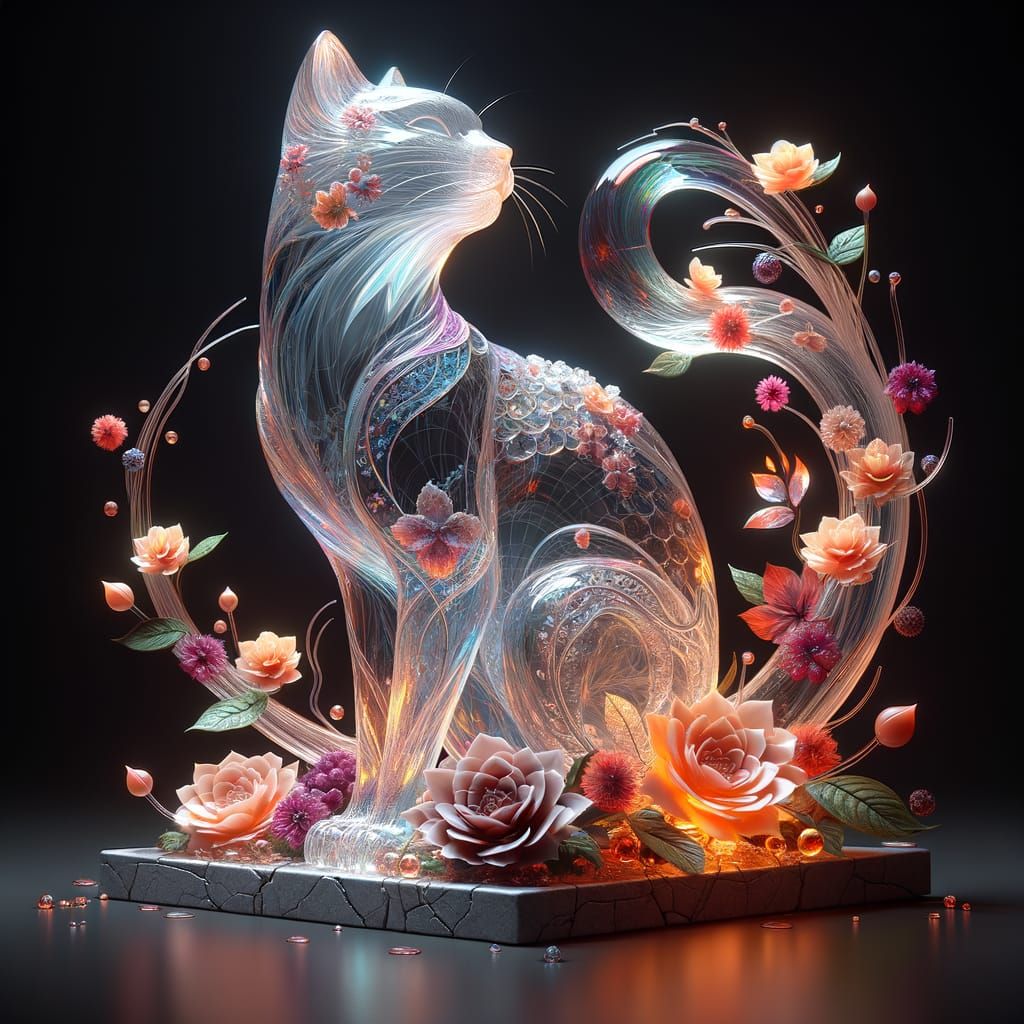 Stunning 3D cat sculpture