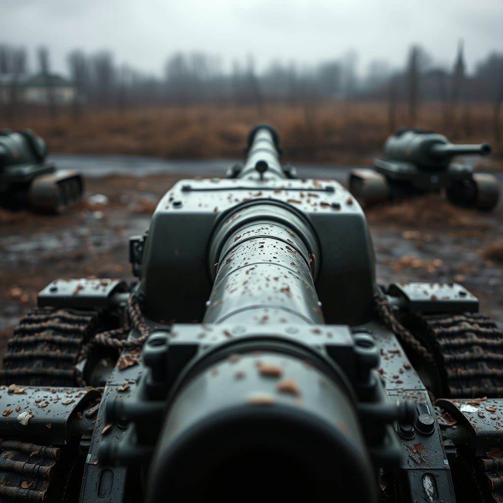 Hyperrealistic Russian Artillery in Cinematic Style