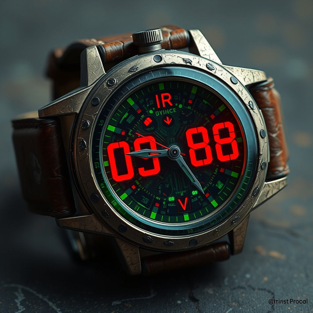 Haunted Smartwatch Counting Down Mortality in Cyberpunk Styl...