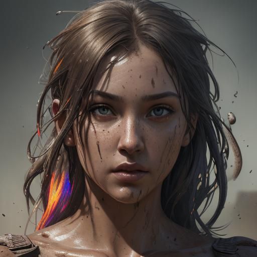 Hyperrealistic Dirt in Colorful Splash Art Style