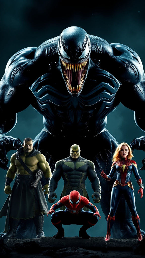 Venom Confronts Superheroes in Dramatic Standoff