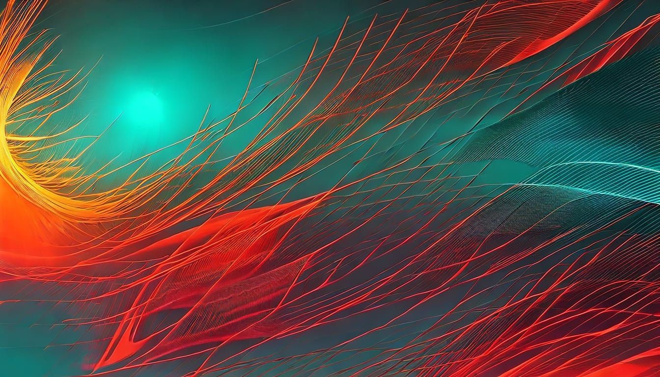 Abstract Music Sound Waves in Splash Art Style