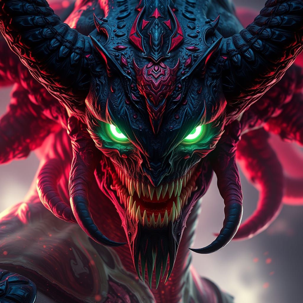 Abyss Monster Portrait in Hyperdetailed Style