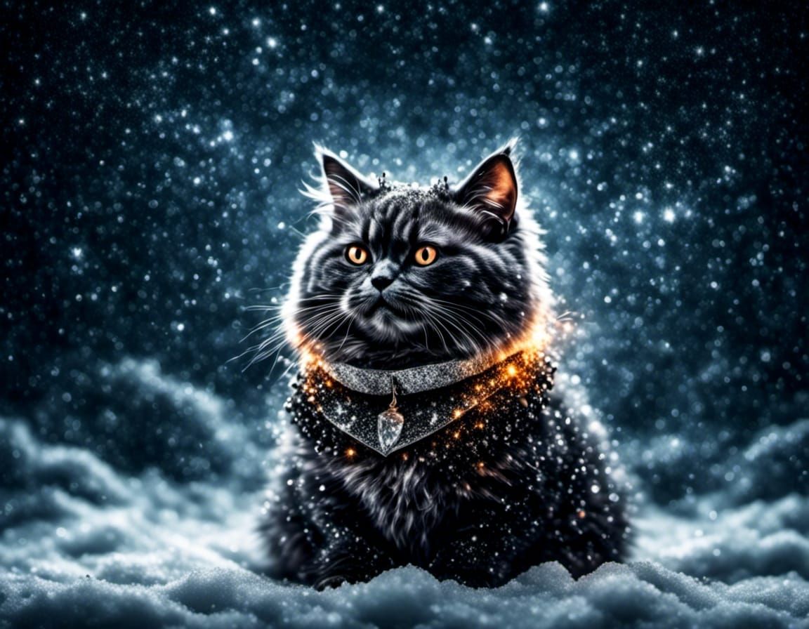 Evil Vampire Kitten in Winter Wonderland Photograph