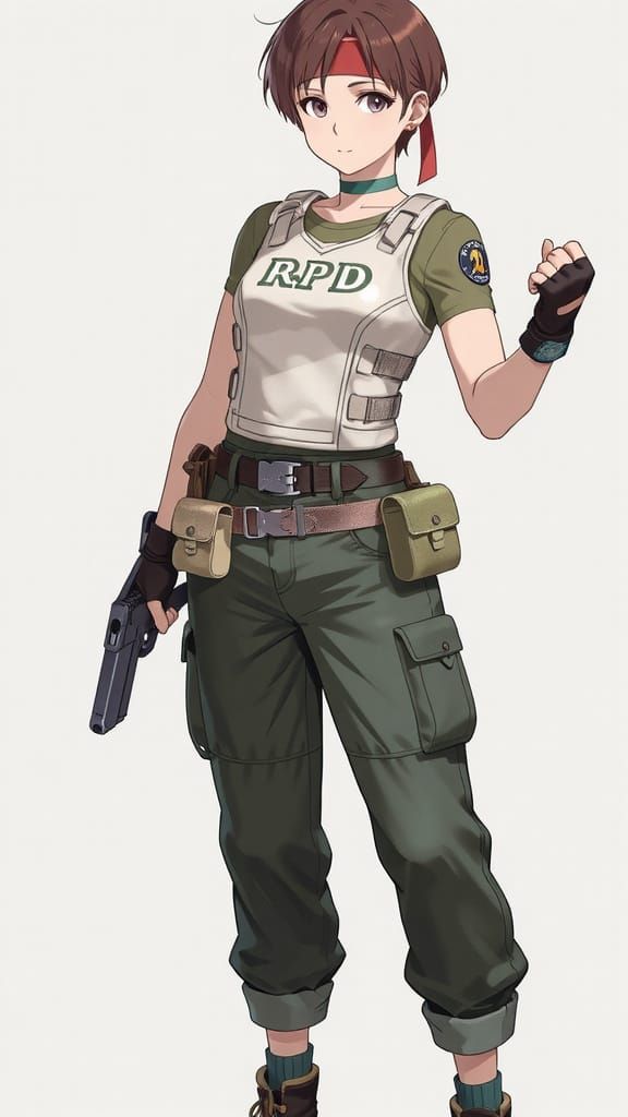 Anime Style Rebecca Chambers with Tactical Gear