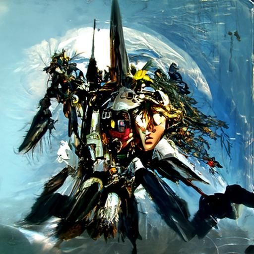 Gundam Wing in Yoshitaka Amano Style