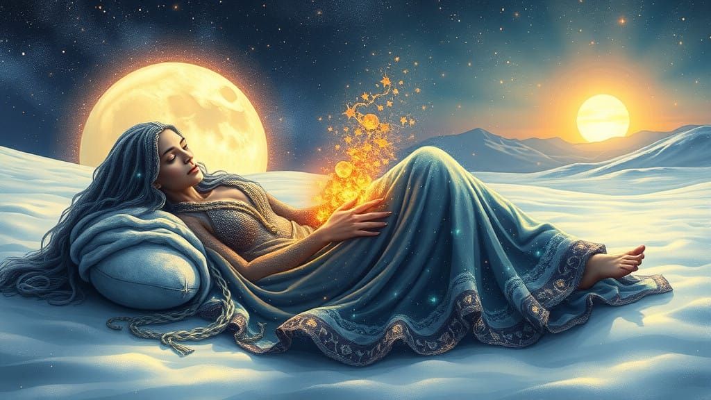 Ancient Goddess Emerges into Dazzling Solar Light