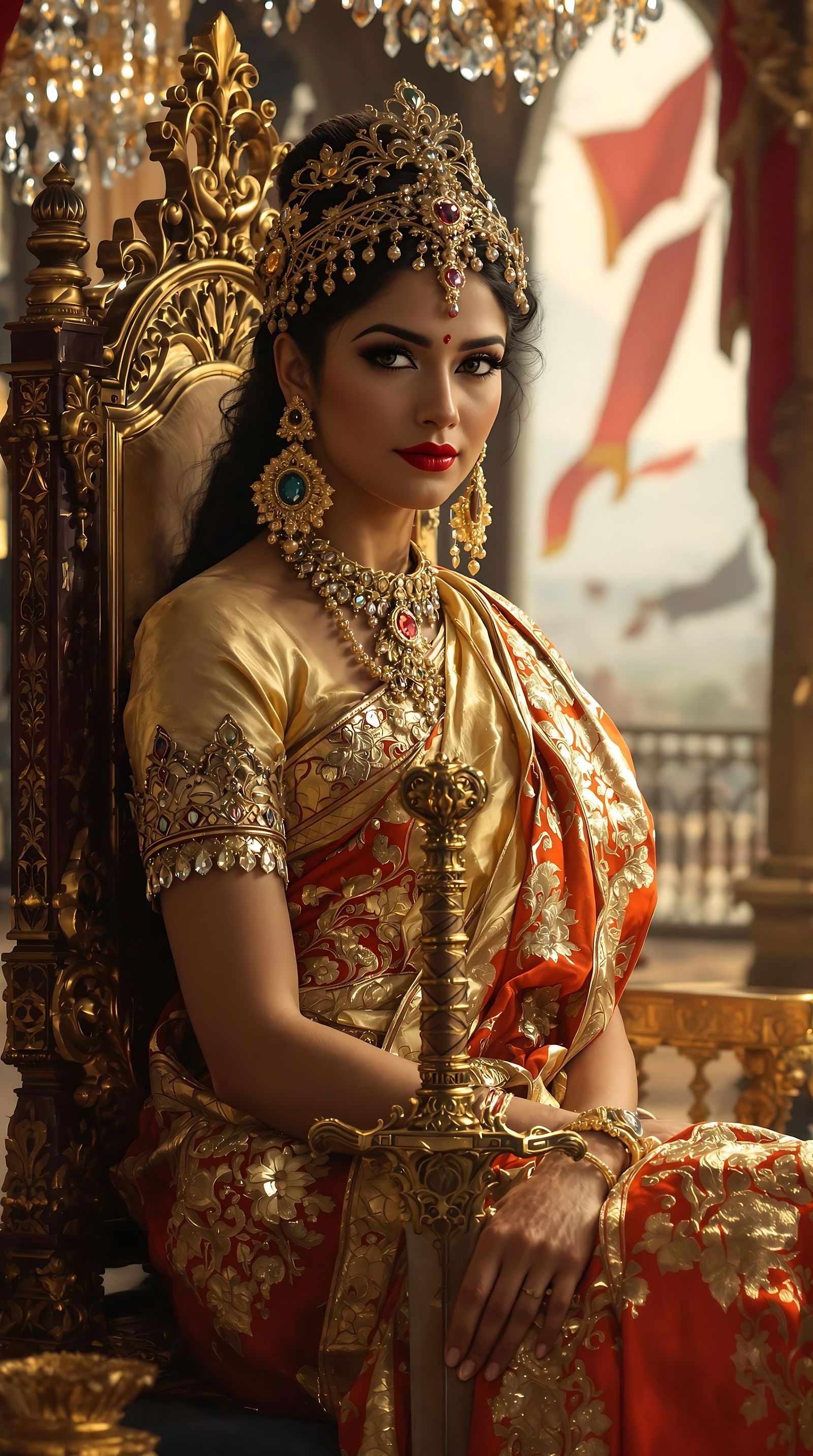 Regal Warrior Queen Rani Velu Nachiyar in Grand Palace Splen...