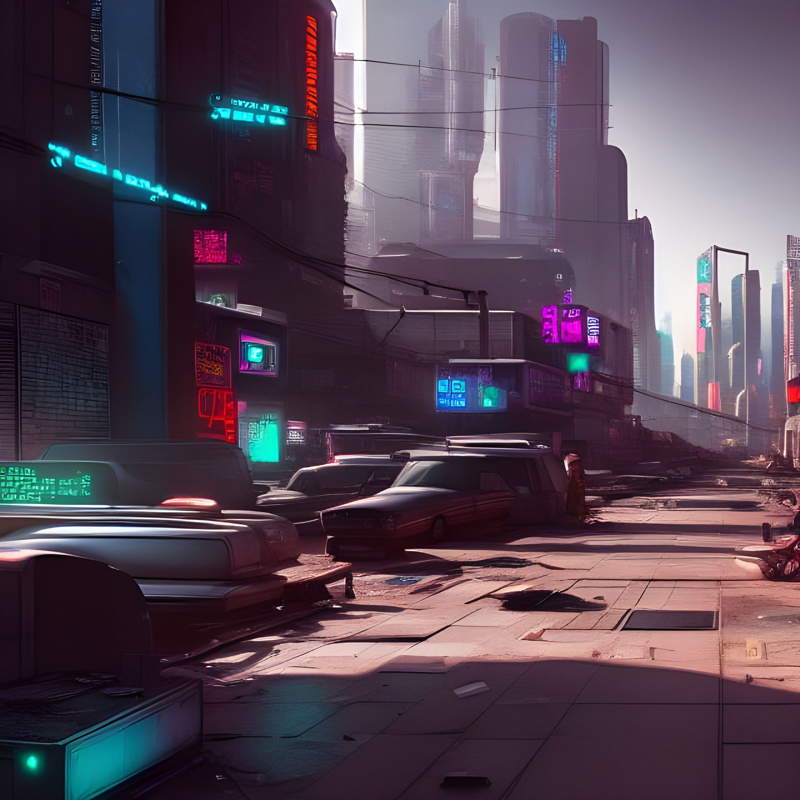Photorealistic Cyberpunk Ghetto in 8K Resolution