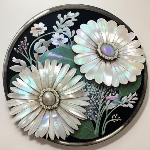 Mother-of-Pearl Flower Art