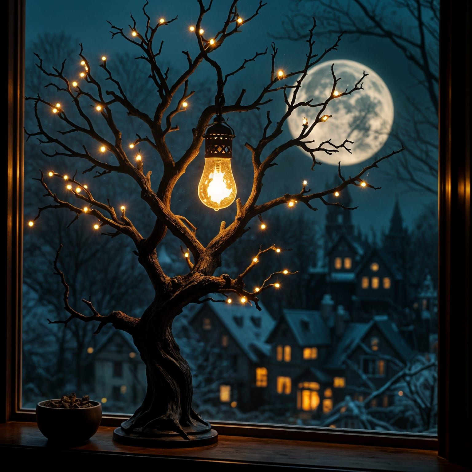 Spooky tree lamp