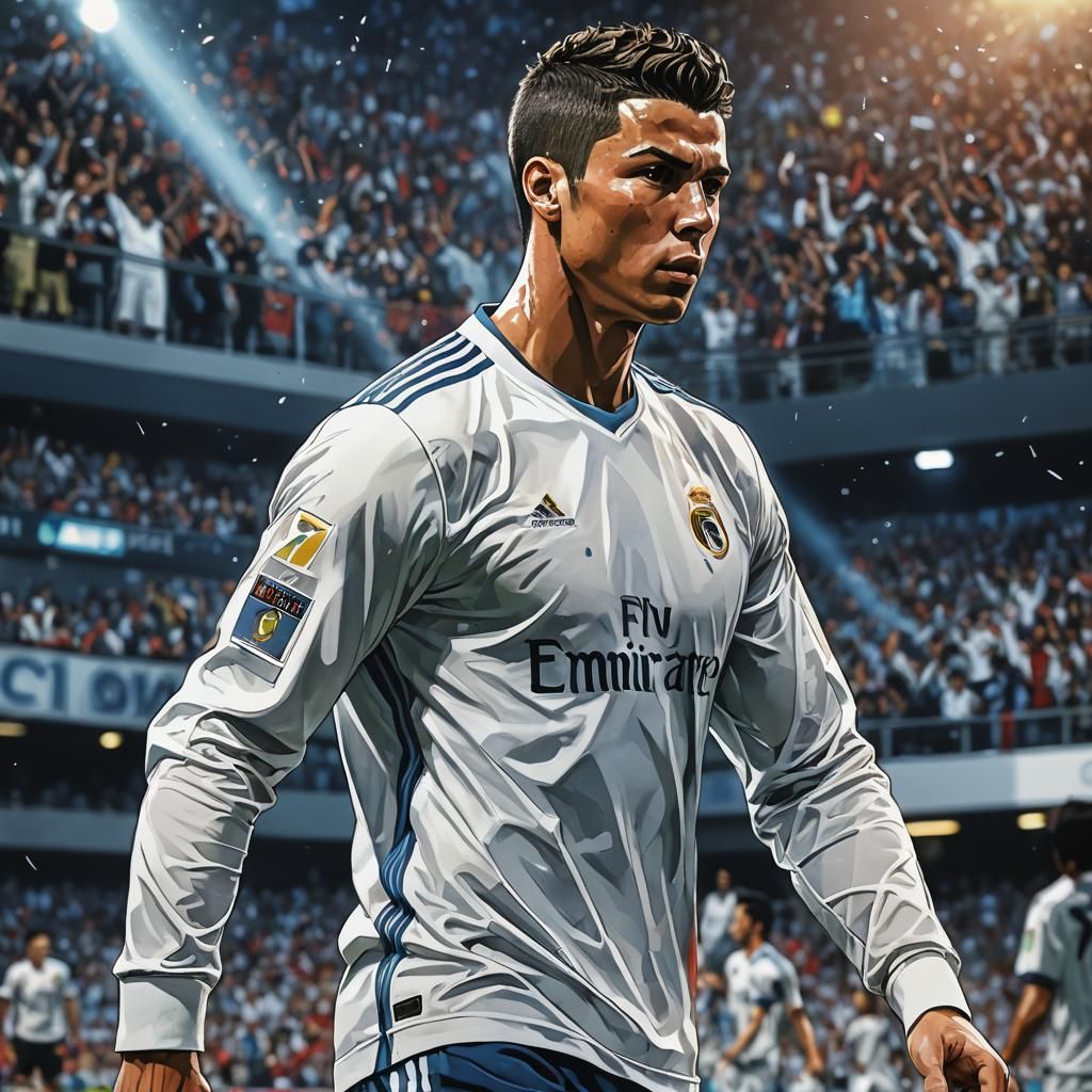 Ronaldo: Cel-Shaded Manga Scan in Anime Style