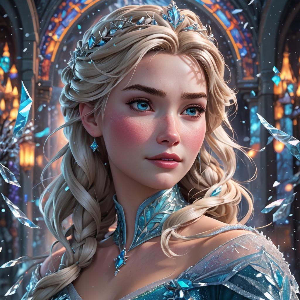 Elsa Portrait in Art Nouveau Style