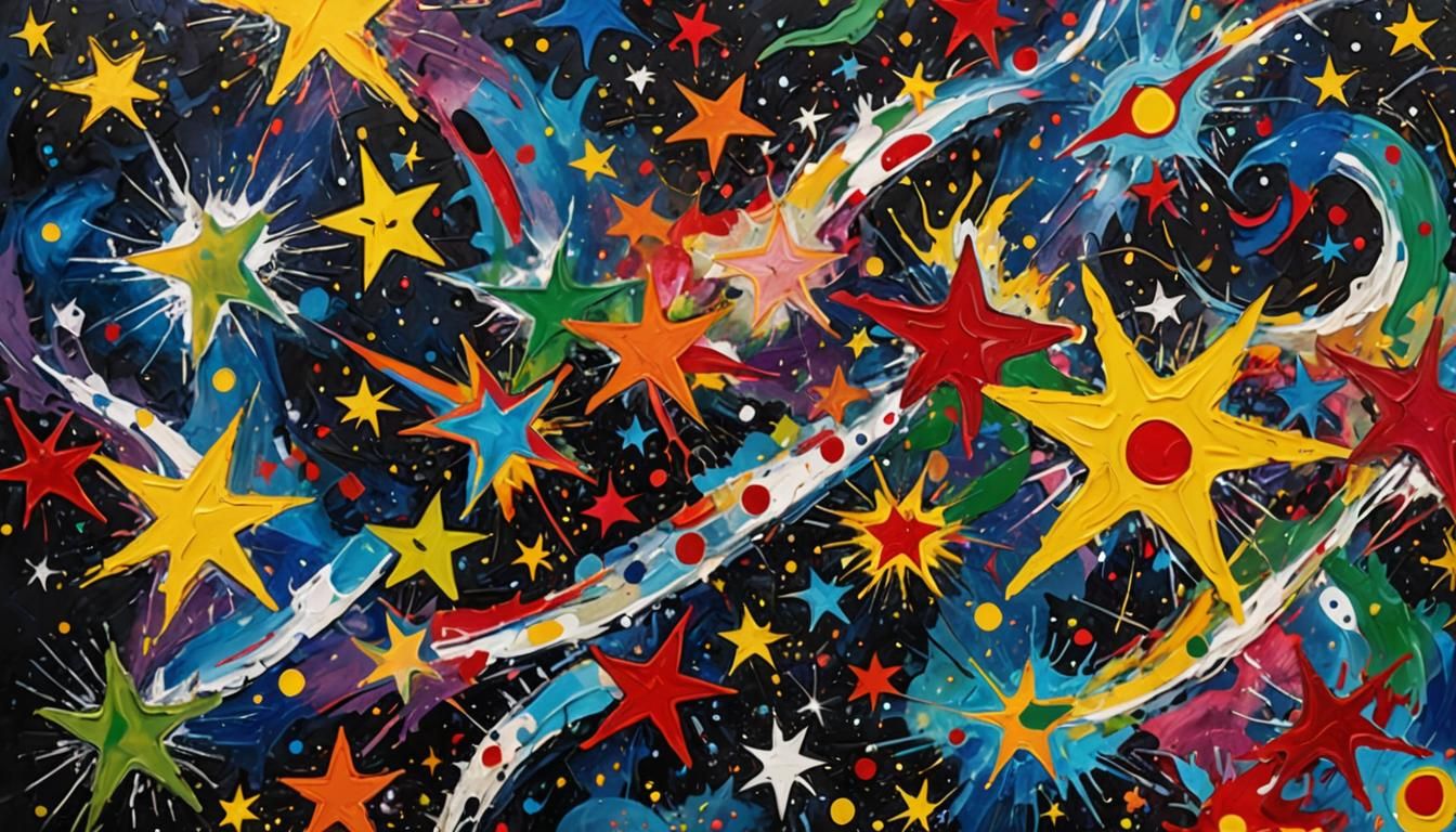 Cosmic Expressionist Masterpiece in Vibrant Colors