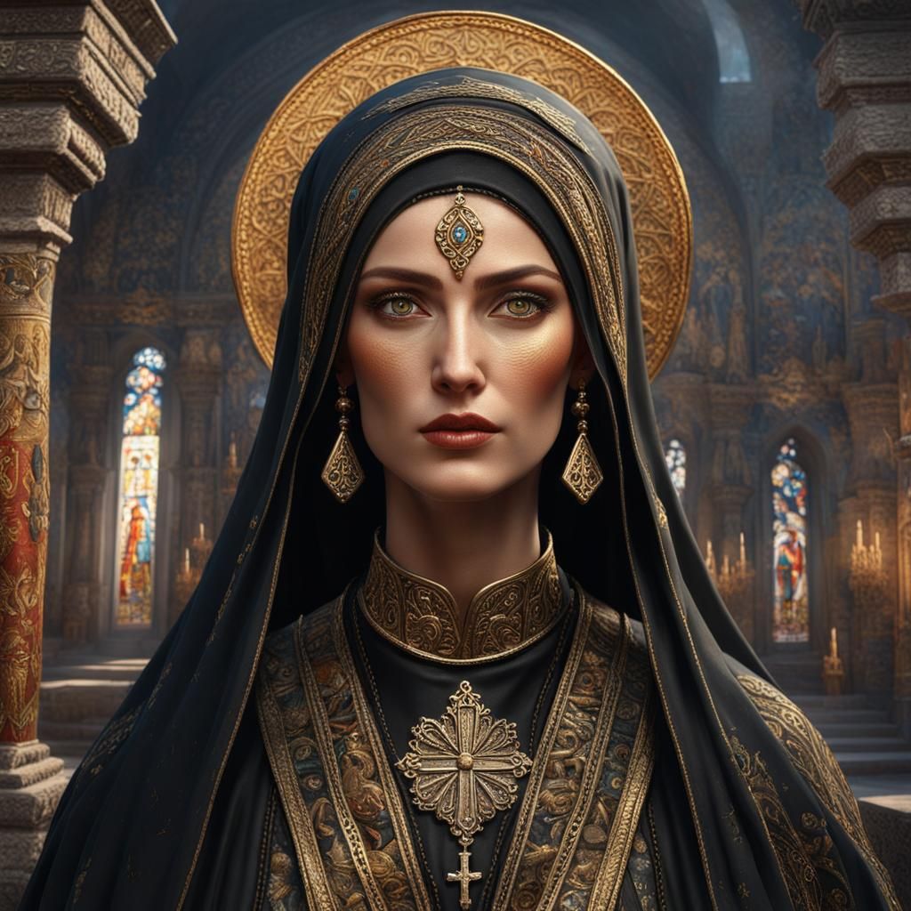 Saint Petka: Bulgarian Orthodox Saint in Detailed Matte Pain...