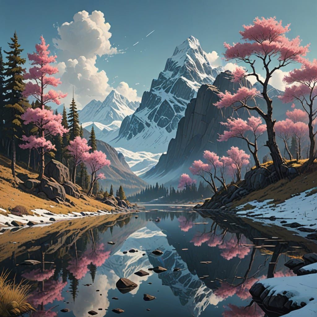 Fantasy Valley in Dreamlike Aesthetic